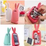 3D rabbit storage headphone cable Case For Iphone 4/4S